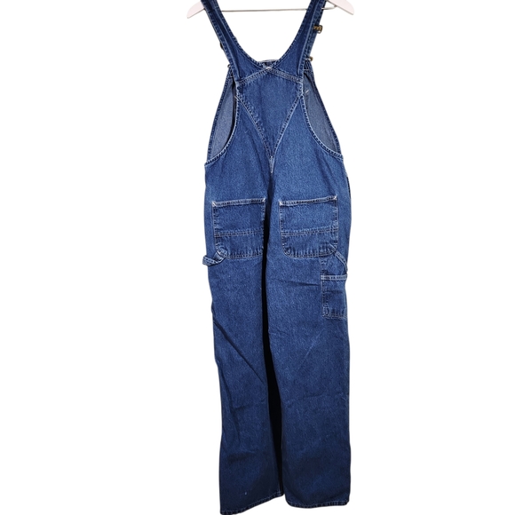 Carhartt Mens Bib Denim Overalls Blue Broken In Durable - Picture 2 of 13
